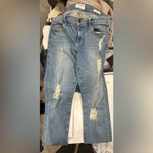 FRAME Le Garçon Distressed Boyfriend Jeans
